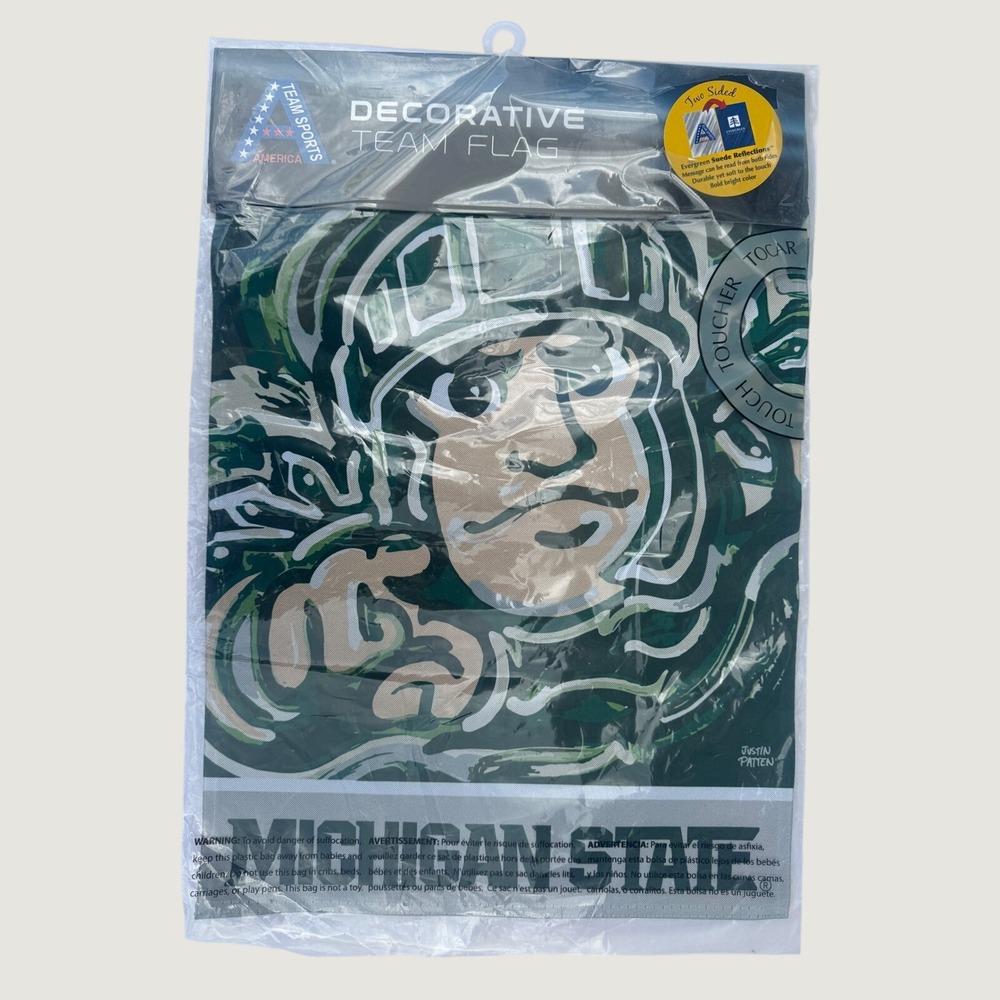 Evergreen Michigan State Spartans 145972JPA 12x18 Green White Garden Flag NEW